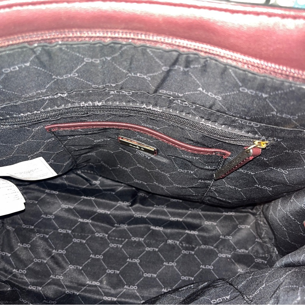 ALDO Oxblood Structured Tote With Faux Snake Detail - Picture 6 of 9